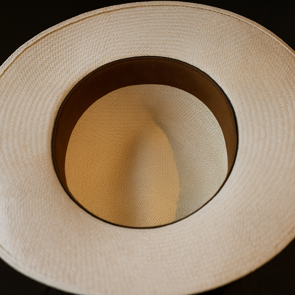Straw Cowboy Hat with Perforated Pattern